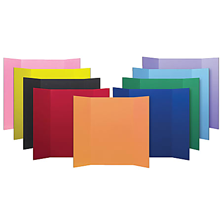 Flipside Corrugated Project Boards, 48" x 36", 9 Assorted Colors, Pack Of 24