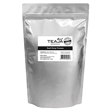 Teaja Organic Loose-Leaf Tea, Earl Grey Cream, 8 Oz Bag