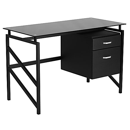 Glass computer store desk office depot