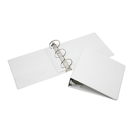 SKILCRAFT® Clear Overlay 3-Ring Binder, 3" Round Rings, White (AbilityOne 7510-01-510-4866)