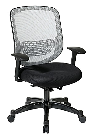 Office Star™ Space 829 Series DuraGrid Back/Padded Mesh Seat Chair, 45"H x 27 1/2"W x 24 1/4"D, Charcoal/Gunmetal