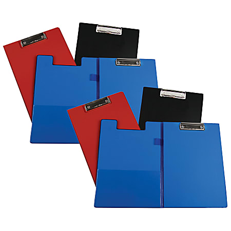 C-Line® Clipboard Folders, 9" x 12 1/2", Assorted Colors, Pack Of 6
