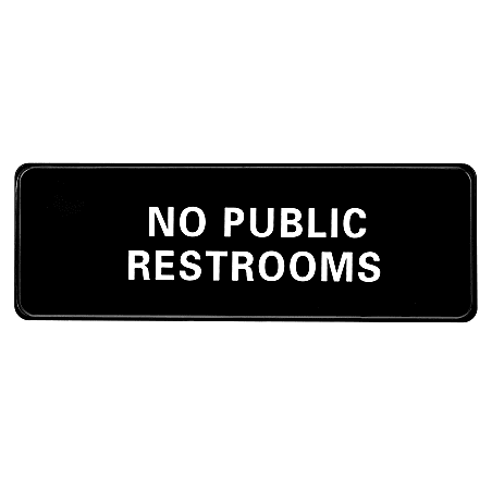 Alpine No Public Restrooms Signs, 3" x 9", Black, Pack Of 15 Signs