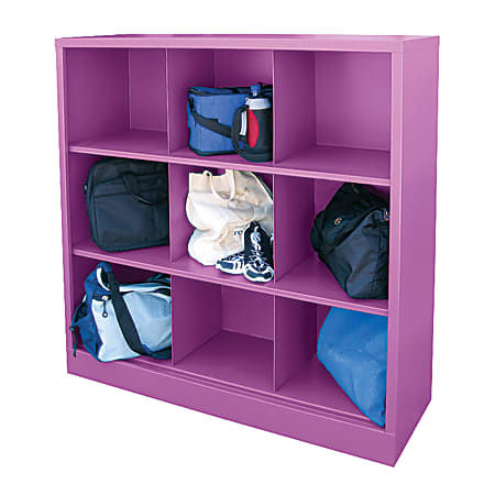 Sandusky Cubbie Storage Organizer, 52" x 46" x 18", 50% Recycled, Purple