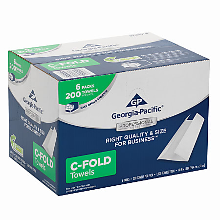 Georgia Pacific by GP PRO Professional Series Convenience Pack 1 Ply Premium C Fold Paper Towels 200 Sheets Per Roll Pack Of 6 Rolls