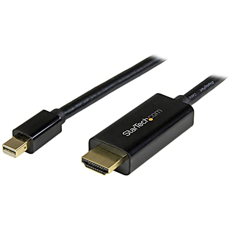 StarTech.com Mini DisplayPort To HDMI Adapter Cable 10 Black - Office Depot