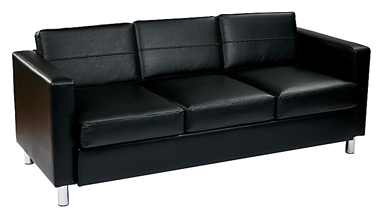 Office Star Avenue Six Pacific Sofa BlackSilver - Office Depot