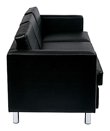 Office Star Avenue Six Pacific Sofa BlackSilver Office Depot