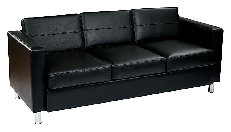 Office Star™ Avenue Six Pacific Sofa, Black/Silver