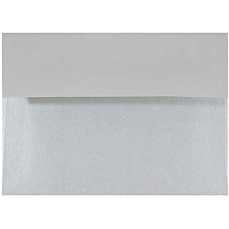 JAM Paper® Booklet Envelopes, #4 Bar (A1), Gummed Seal, Stardream Silver Metallic, Pack Of 25