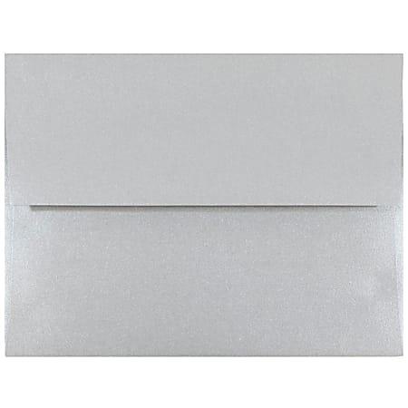 JAM Paper® Booklet Invitation Envelopes, A2, Gummed Seal, Stardream Metallic Silver, Pack Of 25