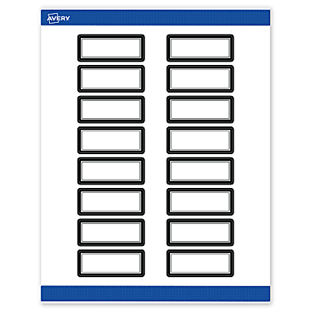 Avery® Print-To-The-Edge Labels & Sure Feed®, S00-D29-PRWMP10, 1" x 2-5/8", Matte White, Preprinted Double Black Border Design, Pack Of 160