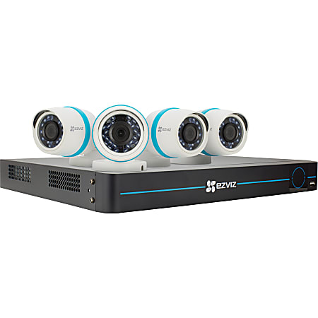 EZVIZ Smart Home 8-Channel Surveillance System with 4 Weather-Resistant Full-HD 1080p Cameras And 2TB Hard Drive, BN1824A2