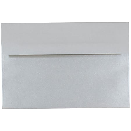 JAM Paper® Booklet Invitation Envelopes, A8, Gummed Seal, Stardream Metallic Silver, Pack Of 25