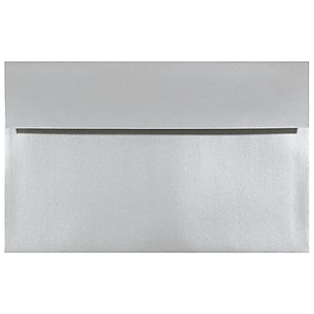 JAM Paper® Booklet Invitation Envelopes, A10, Gummed Seal, Silver Stardream Metallic, Pack Of 25