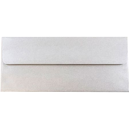 JAM Paper® #10 Envelopes, Gummed Seal, Silver Stardream Metallic, Pack Of 25