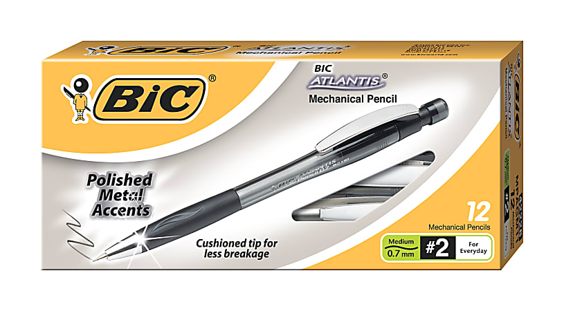 BIC Atlantis Mechanical Pencils, 0.7mm, 12/pk