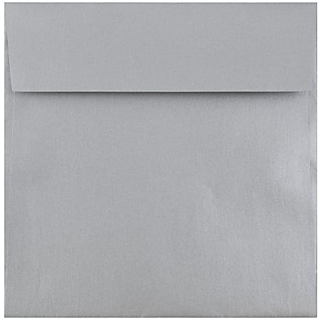 JAM Paper® Square Stardream Metallic Envelopes, 6 1/2" x 6 1/2", Gummed Seal, Silver, Pack Of 25