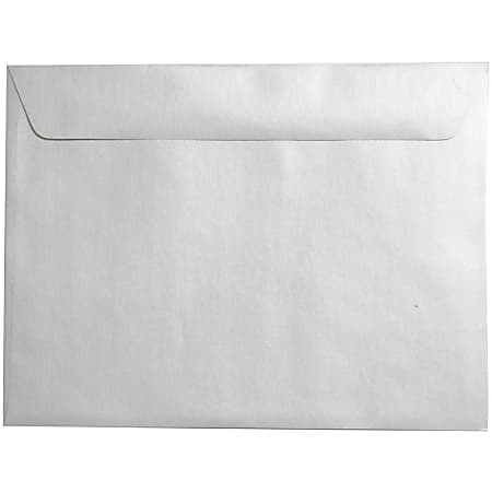 JAM Paper® Booklet Envelopes, 9" x 12", Gummed Seal, Stardream Silver Metallic, Pack Of 25