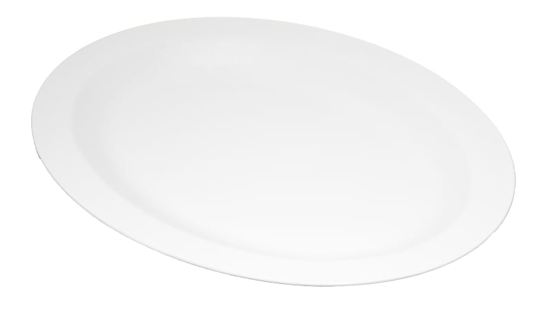 Carlisle Oval Platter Trays, 12" x 9", White,