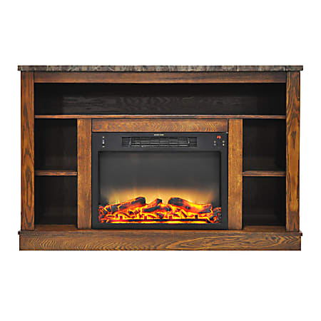 Cambridge® Seville Electric Fireplace With Enhanced Log Insert And Mantel, Walnut