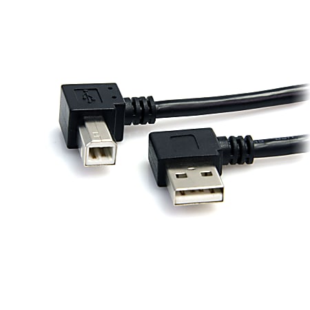 StarTech.com 3 ft A Right Angle to B Right Angle USB Cable - M/M - Connect USB 2.0 peripherals to your computer,  - USB2HAB2RA3