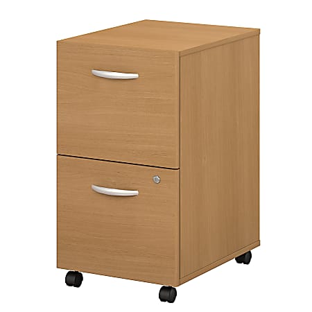 Bush Business Furniture Components 2 Drawer Mobile File Cabinet, Light Oak, Standard Delivery