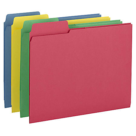 Smead® 3-in-1 SuperTab® Section Folders, 8 1/2" x 11", Letter Size, Assorted Colors, Pack Of 12