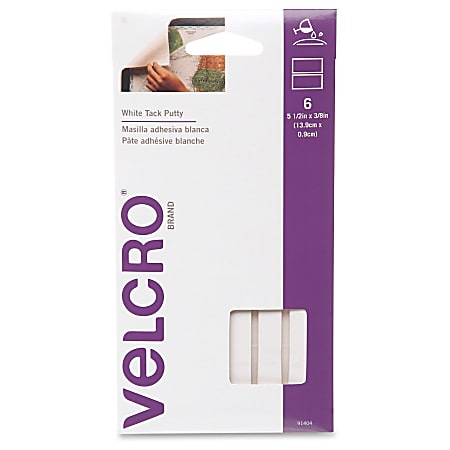 VELCRO® Brand VELCRO Brand Putty Adhesive - 0.50" Width x 0.50" Length - Adhesive Backing - 6 / Pack - White
