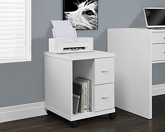 Monarch Specialties 18 D Vertical 2 Drawer Mobile Office File Cabinet White Office Depot