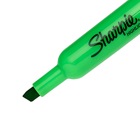 Sharpie Accent Highlighters Fluorescent Green Pack Of 12 - Office