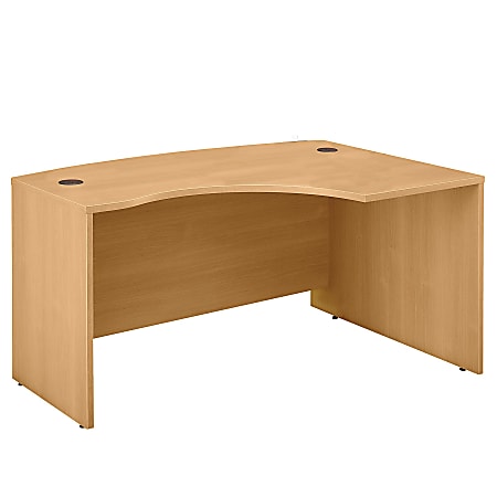 Bush Business Furniture Components L Bow Desk Right Handed, 60"W x 43"D, Light Oak, Premium Installation