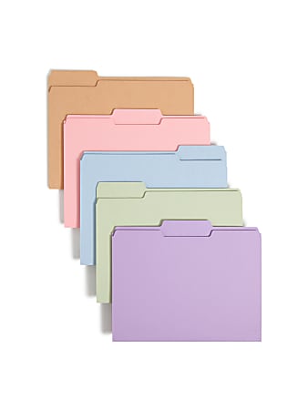 Smead® Color Collection Top-Tab File Folders, 1/3 Cut, Letter Size, Assorted Colors (No Color Choice), Pack Of 100