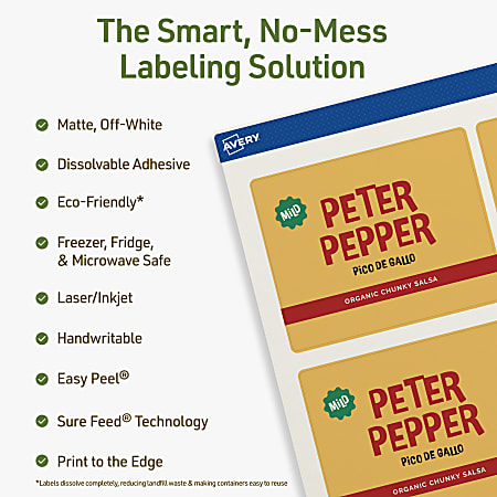 Avery Print to the Edge Dissolvable Labels With Sure Feed Technology ...