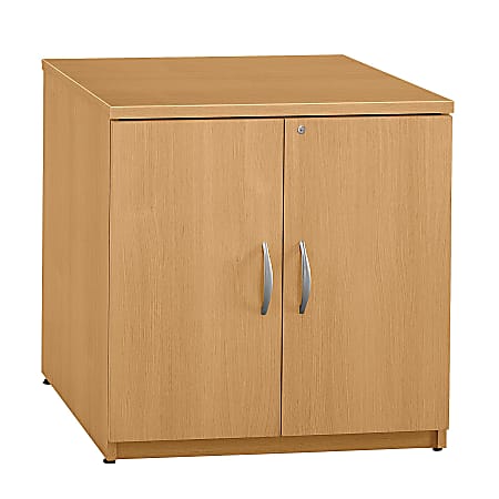 Bush Business Furniture Components Storage Cabinet, 30"W, Light Oak, Premium Installation