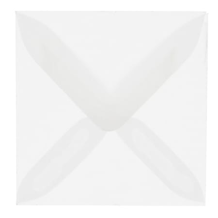 JAM Paper® Translucent Vellum Invitation Envelopes,  3 1/8" x 3 1/8", Gummed Seal, Clear, Pack Of 25