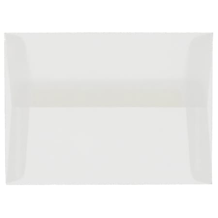 JAM Paper® Booklet Envelopes, #4 Bar (A1), Gummed Seal, Clear, Pack Of 25