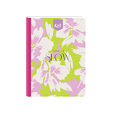 Norma Kiut Composition Notebook, 10-1/2" x 7-1/2", 1 Subject, College Ruled, 200 Sheets, Green/Pink/Violet/White