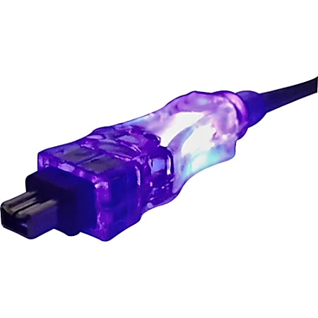 QVS FireWire/i.Link 6Pin to 4Pin A/V Translucent Cable with LEDs