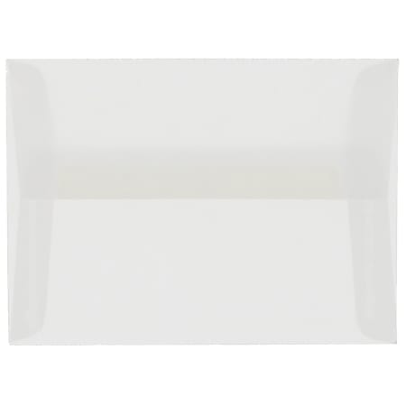 JAM Paper® Booklet Invitation Envelopes, A6, Gummed Seal, Clear Translucent, Pack Of 25