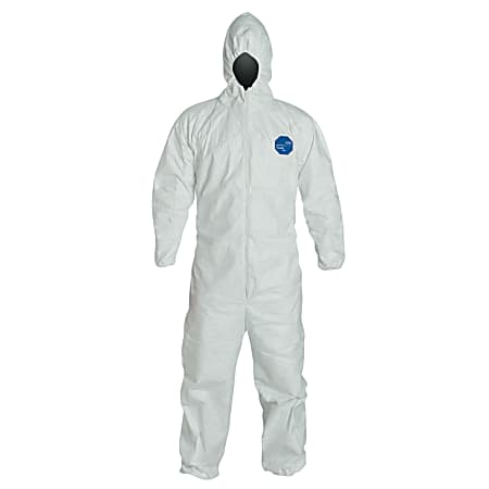 DuPont™ Tyvek® 400 Coveralls With Attached Hood, 3X, White, Pack Of 25 Coveralls