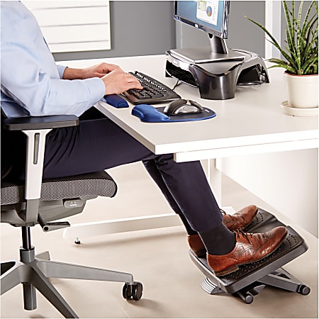 Fellowes I-Spire Series Foot Cushion/Rest, White/Gray (9