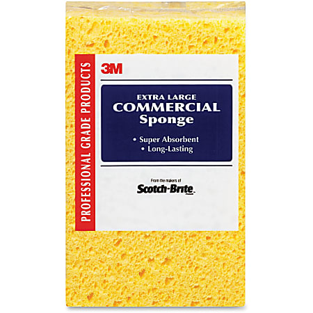 Scotch-Brite Extra-Large Commercial Sponge - 24/Carton - Cellulose - Yellow Scotch-Brite Extra-Large Commercial Sponge - 24/Carton - Cellulose - Yellow