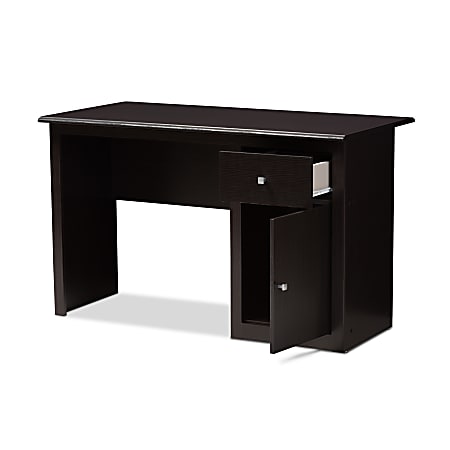 Baxton Studio Janne 48 W Writing Desk Wenge Dark Brown Office Depot