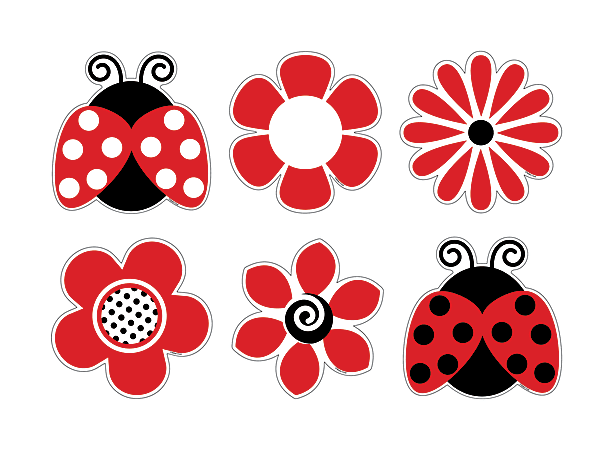 Barker Creek® Accents, Ladybugs Posies, Pack Of 36