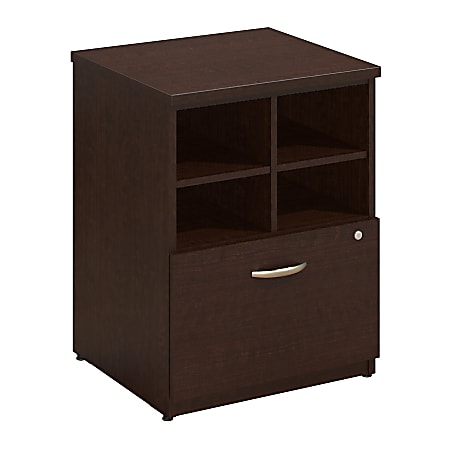 Bush Business Furniture Components Elite 20-3/5"D Vertical 1-Drawer Storage Cabinet, Mocha Cherry/Mocha Cherry, Standard Delivery