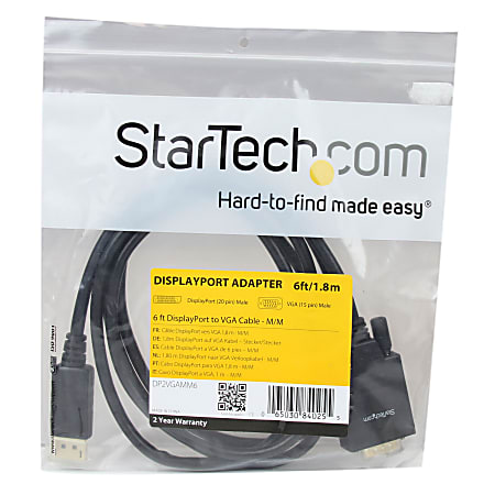 StarTech.com DisplayPort to VGA Adapter - Active DP to VGA Converter -  1080p Video - DP/DP++ Source to VGA Monitor Cable Adapter - DP to VGA  Adapter