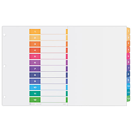 Avery® Ready Index® Table Of Contents Dividers, 11" x 17", Multicolor, 12-Tab