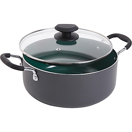 Gibson Home Eco-Friendly Dutch Oven - - Ceramic, Glass Lid - 1.25 gal Dutch Oven Griddle