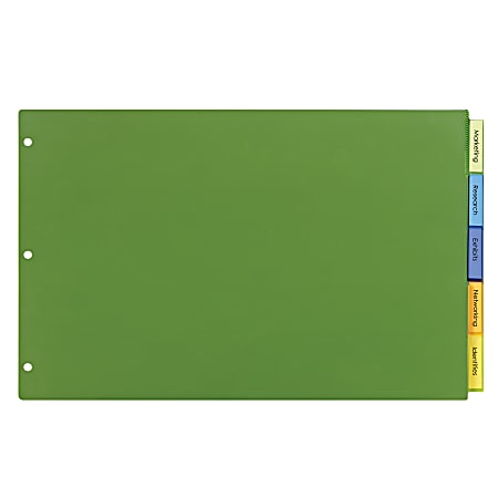 Avery® Big Tab™ Insertable Plastic Dividers, 11" x 17", Multicolor, 5-Tab